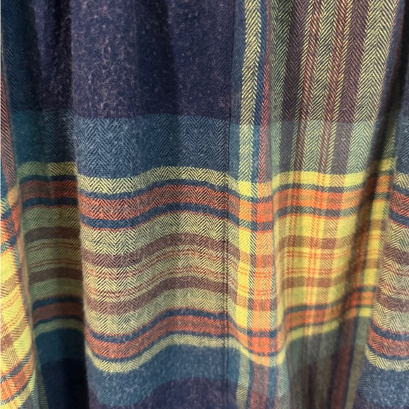 BDG Plaid Flannel Button Up Shirt Oversized Blue Yellow Green‎ Women's M - Picture 5 of 9